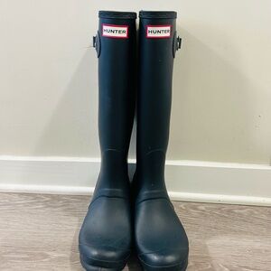 Hunter Navy Tall Rain Boots